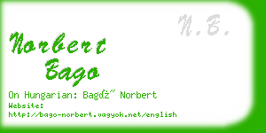 norbert bago business card